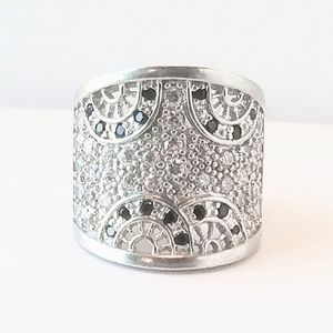WIDE VNTG STERLING STATEMENT RING